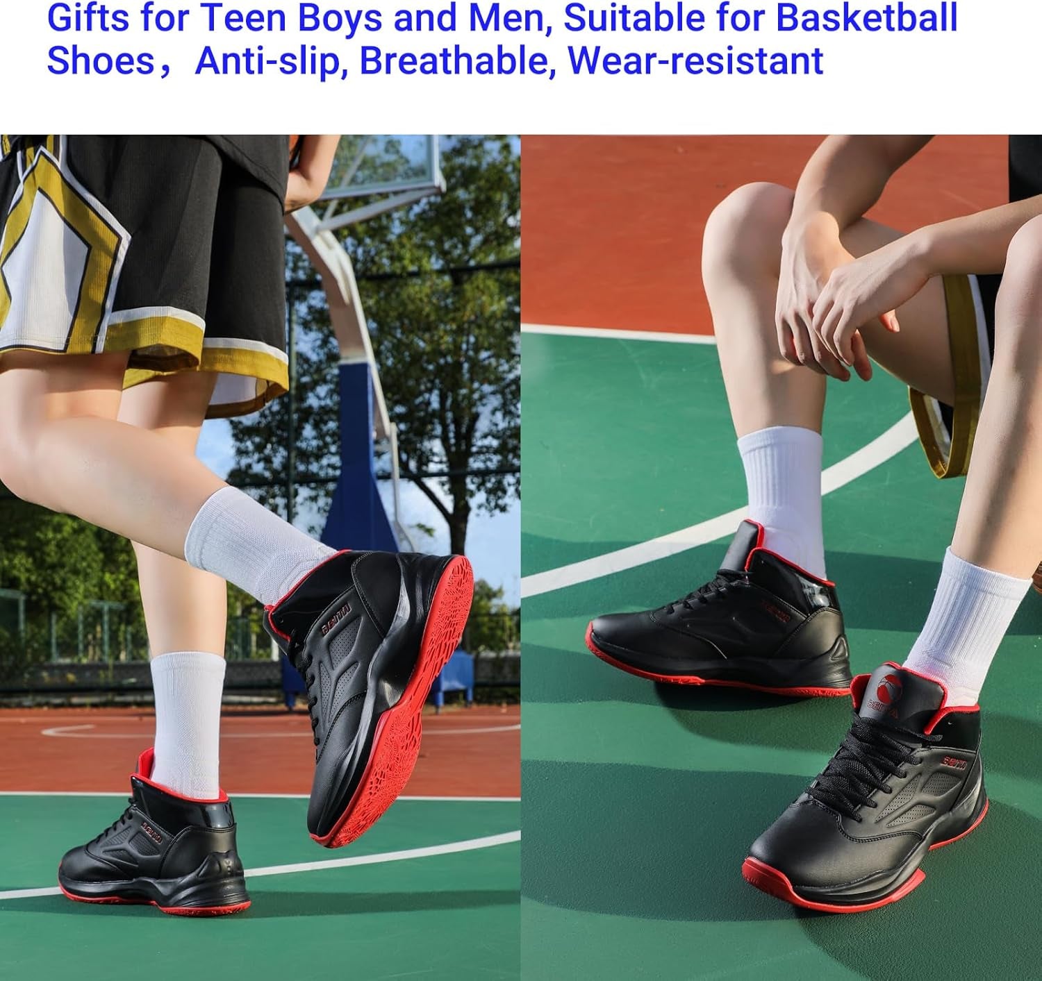High Upper Basketball Shoes for Men Sneakers Breathable Sports Shoes anti Slip