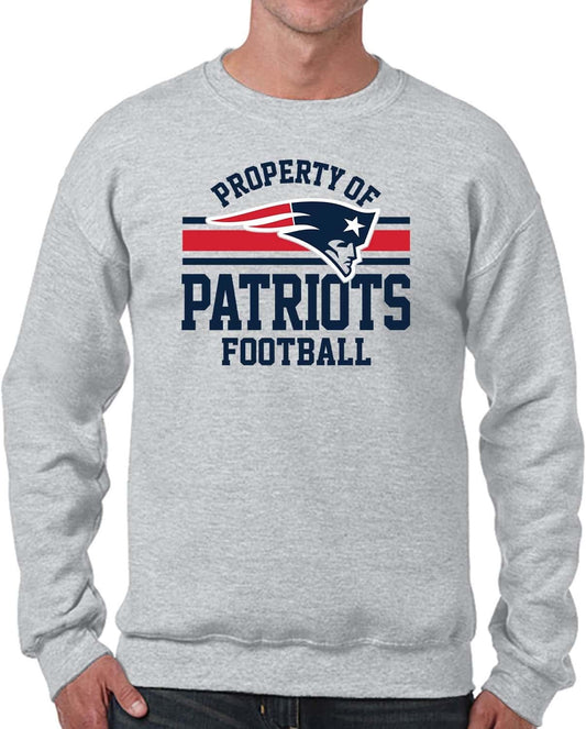NFL Adult Property of Crewneck Fleece Sweatshirt - Men & Women - Stay Warm & Represent Your Team in Style