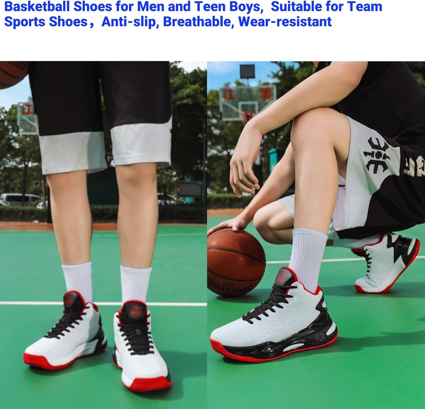 High Upper Basketball Shoes for Men Sneakers Breathable Sports Shoes anti Slip