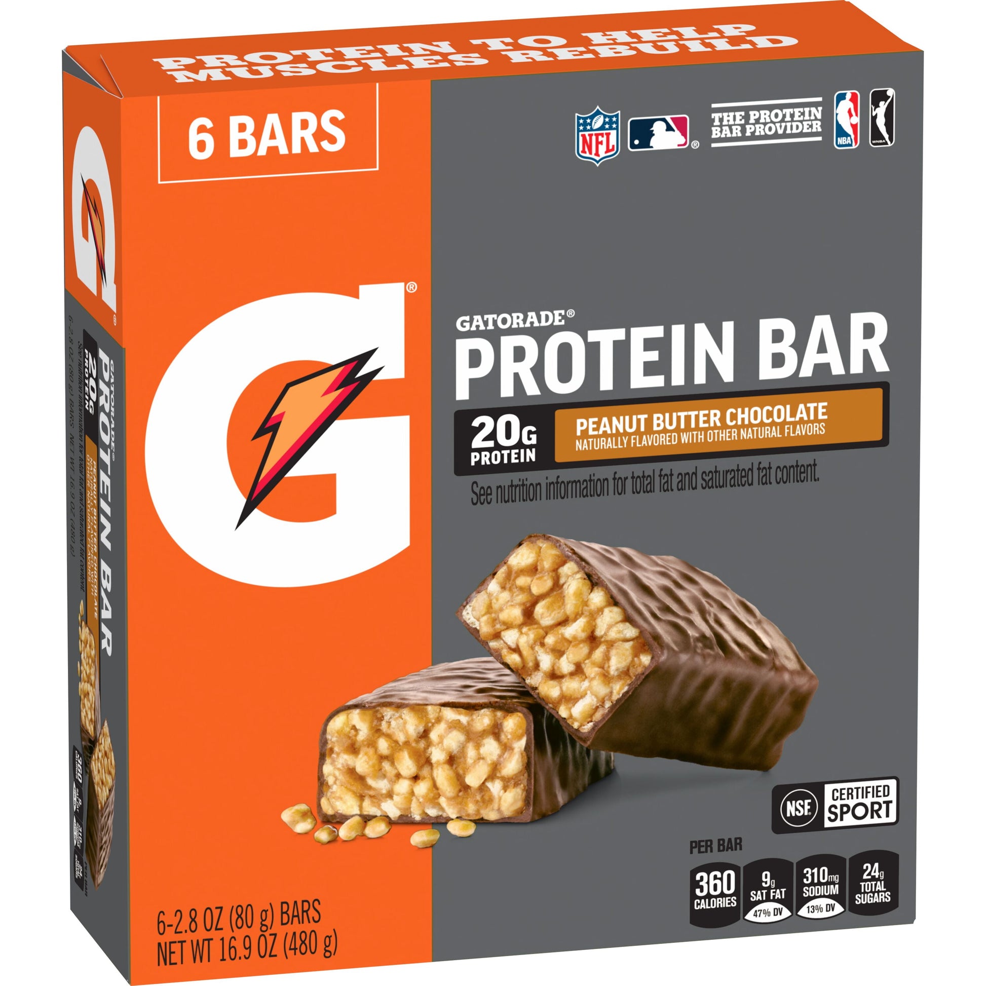 (3 Pack)  Protein Bars, Peanut Butter Chocolate, 20G Protein, 6 Bars