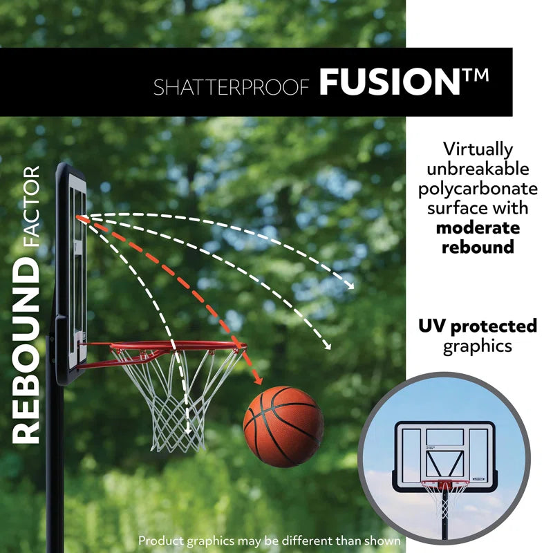 Height Adjustable In-Ground Basketball Hoop (48" Polycarbonate Backboard)