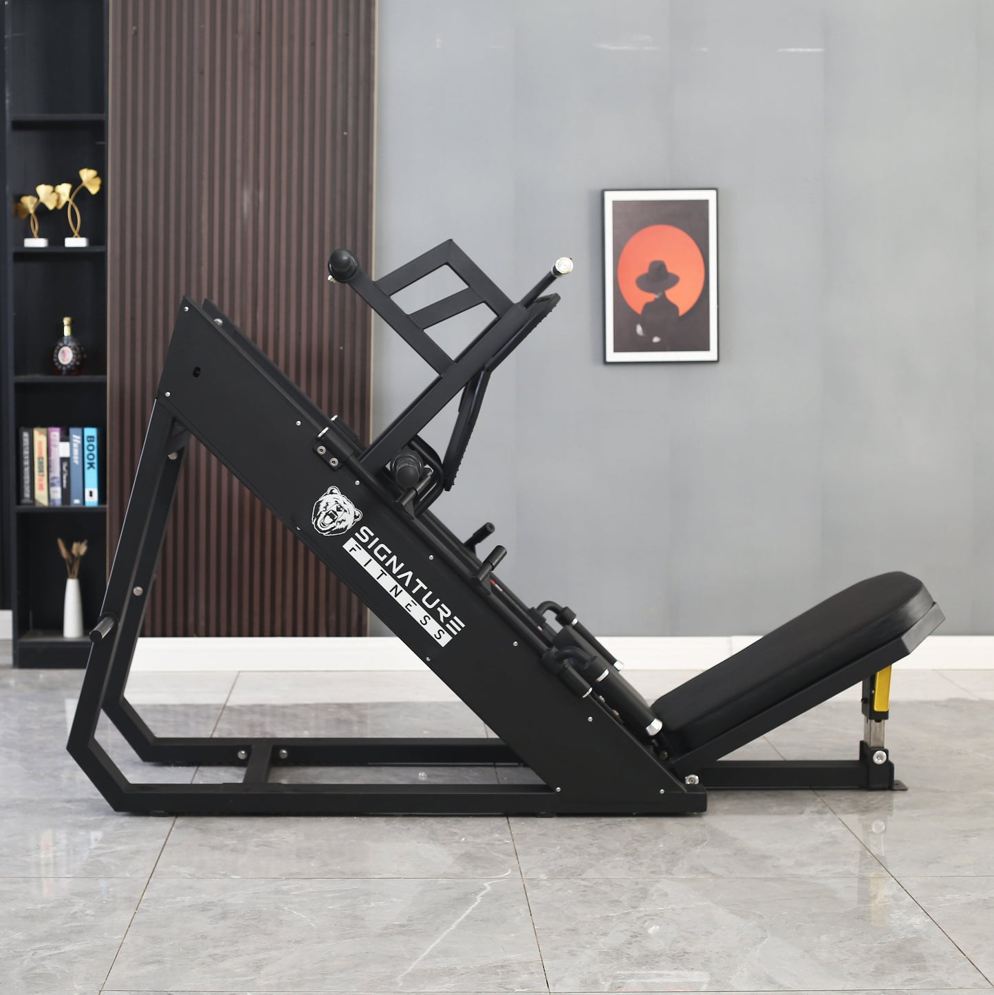 Commercial Grade Plate Loaded High-Gauge Steel Adjustable Leg Press Machine with Extra Plate Storage, 1000-Pound Capacity