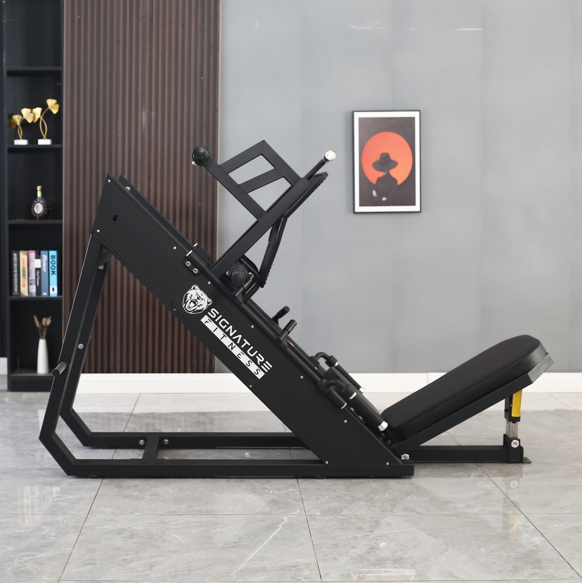 Commercial Grade Plate Loaded High-Gauge Steel Adjustable Leg Press Machine with Extra Plate Storage, 1000-Pound Capacity