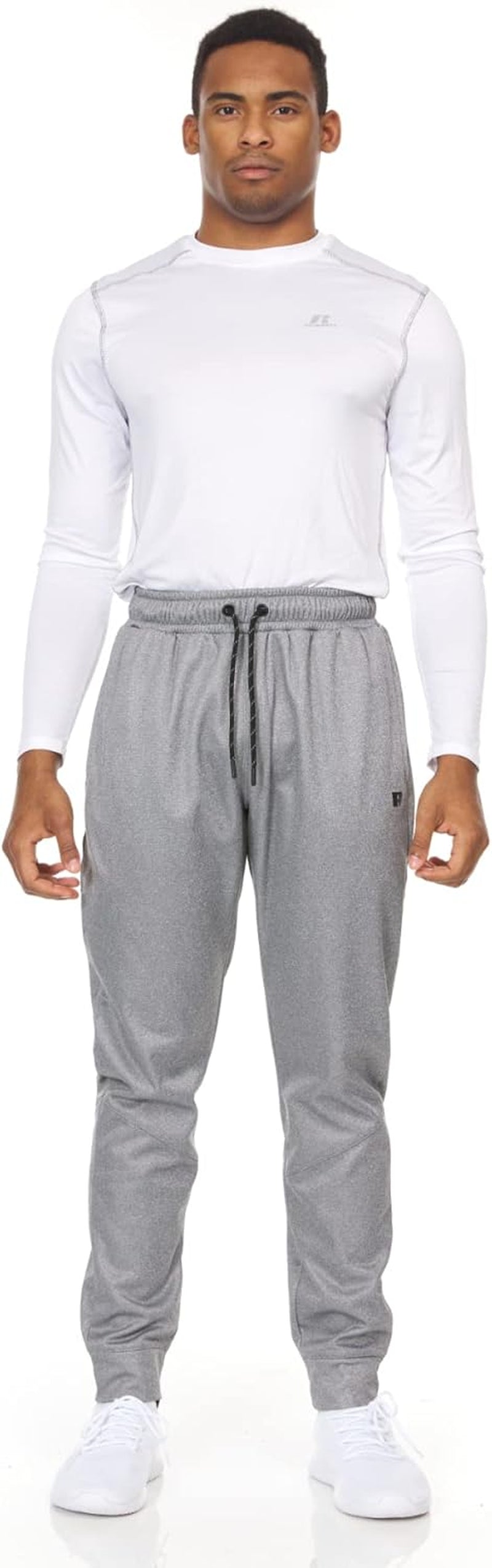 Men'S Fleece Active Athletic Workout Jogger Sweatpants for Men with Zipper Pocket and Drawstring