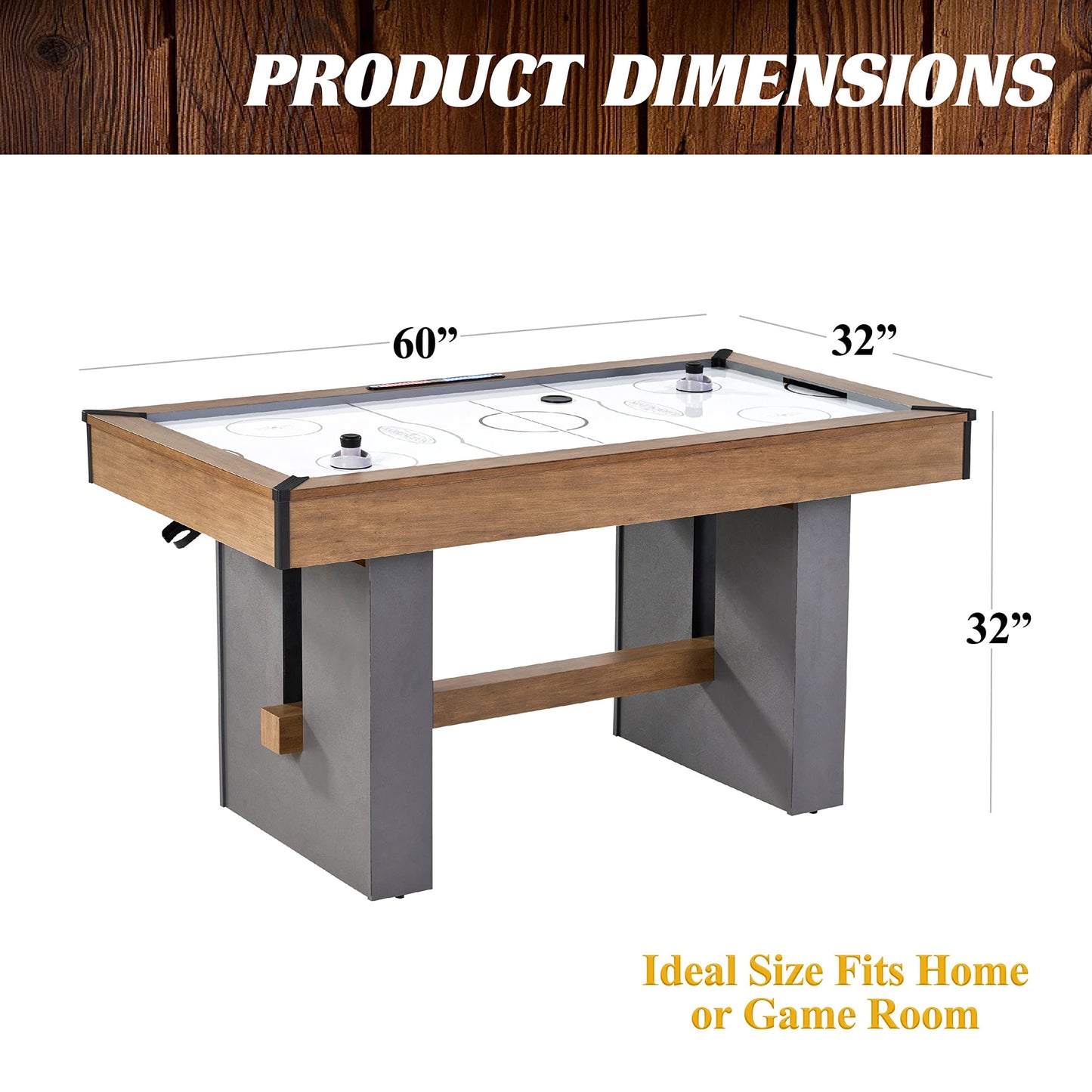 Barrington Stationary Air Hockey Table Set, Gray, 60"