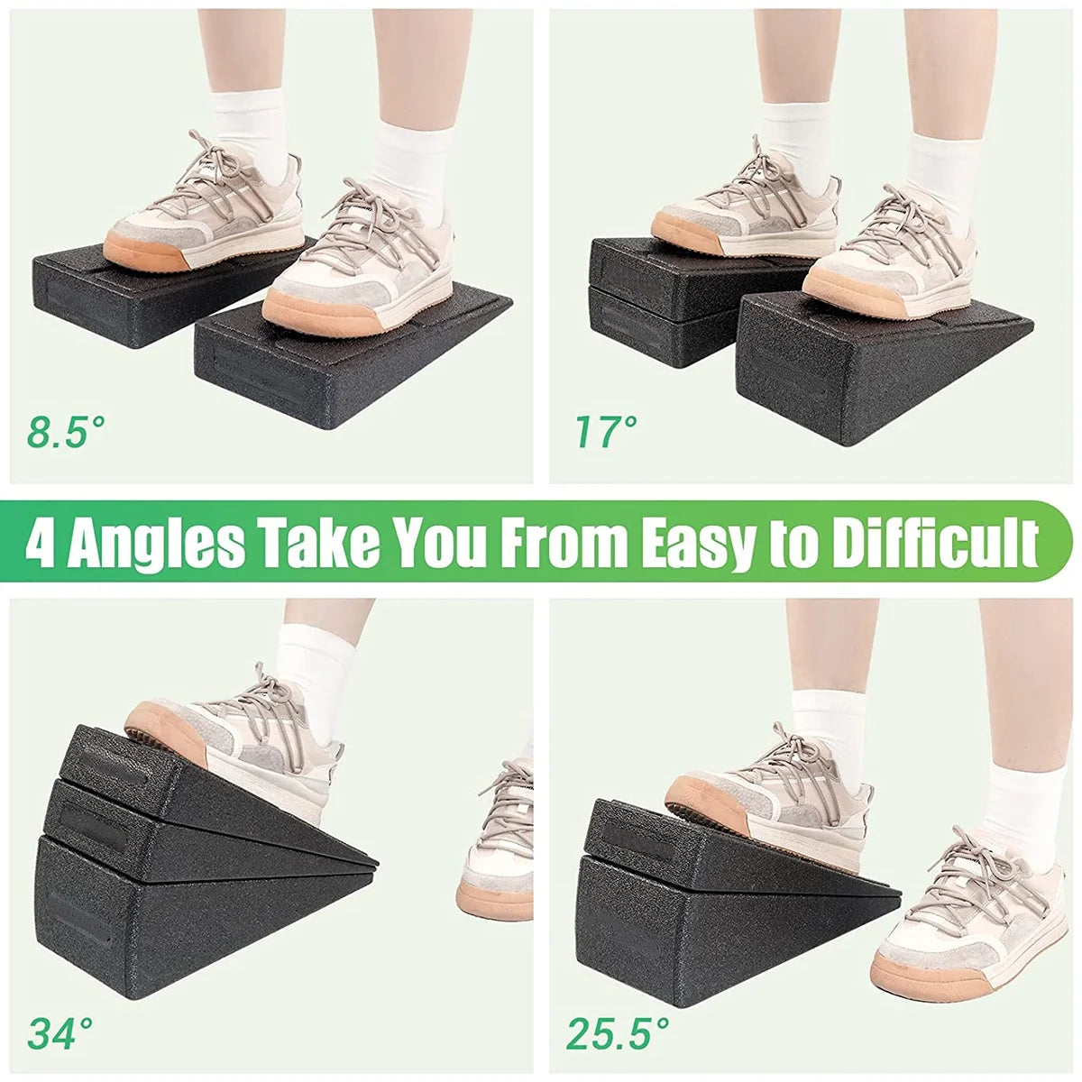 Squat Block 440LB Heavy Duty Sport Slant Board 8.5° 17° Non-Slip Squat Ramp Board Durable Physical Therapy Equipment for Exercises Squats Calf Stretching