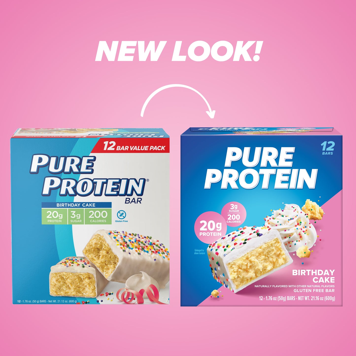 Bars, Birthday Cake, 20G Protein, 1.76 Oz, 12 Count