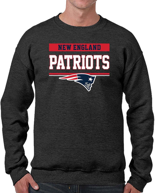 NFL Adult Long Sleeve Team Block Charcoal Crewneck Sweatshirt - Stay Warm & Represent Your Team with Style