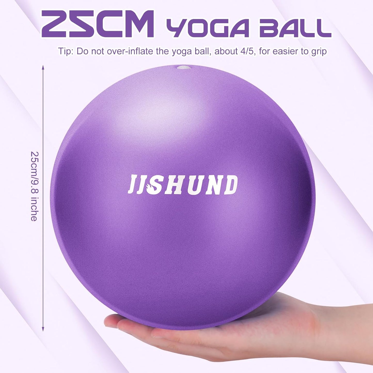Pilates Ball, 9 Inch Small Exercise Mini Soft Workout Yoga Ball with Exercise Gu