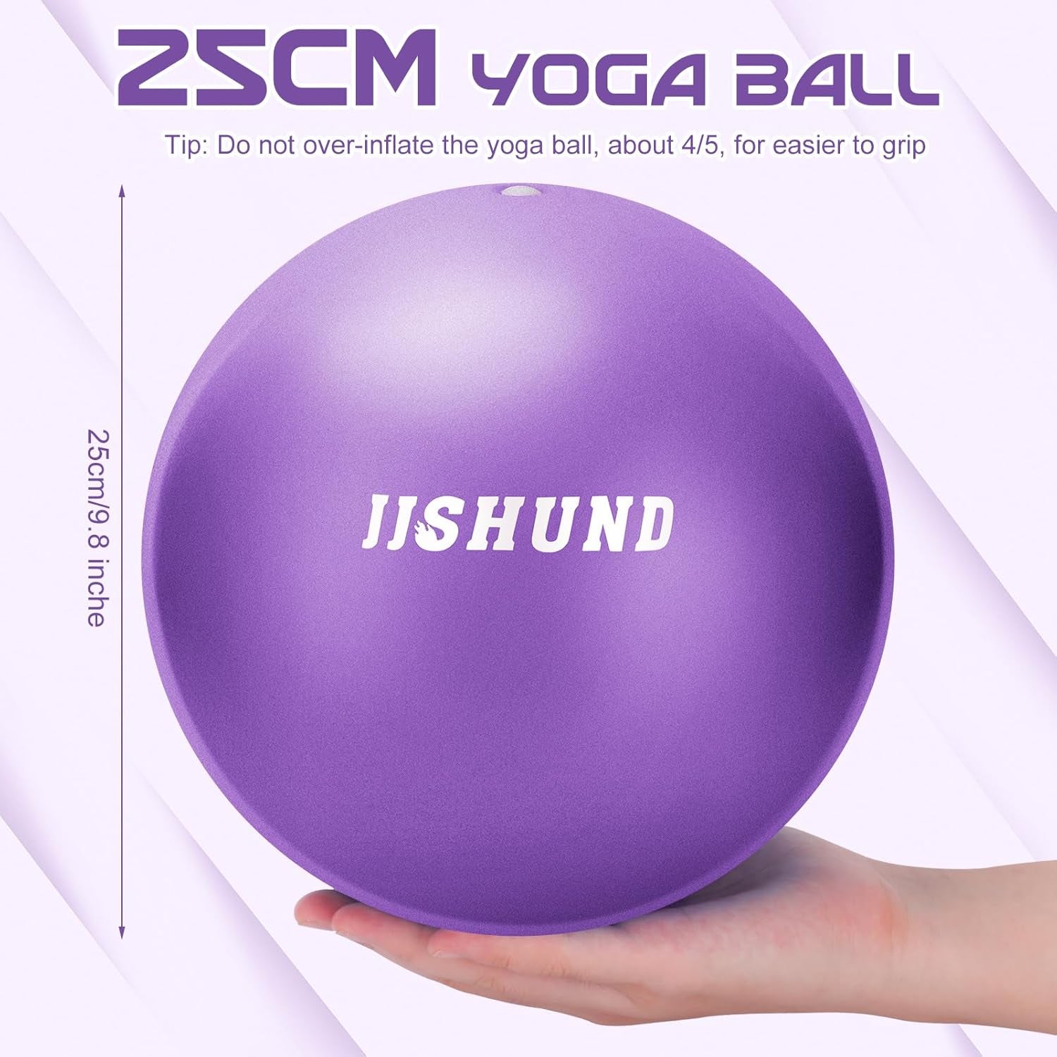 Pilates Ball, 9 Inch Small Exercise Mini Soft Workout Yoga Ball with Exercise Gu