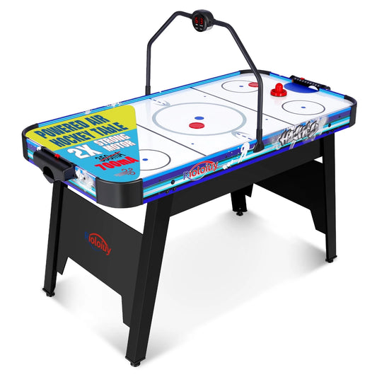 58" Air Hockey Table, Arcade Style with Powerful 700Ma Motor, Accurate Digital LED Scoreboard on Overhead Gantry, Includes 2 Pucks and 2 Pushers, Perfect for Kids and Adults