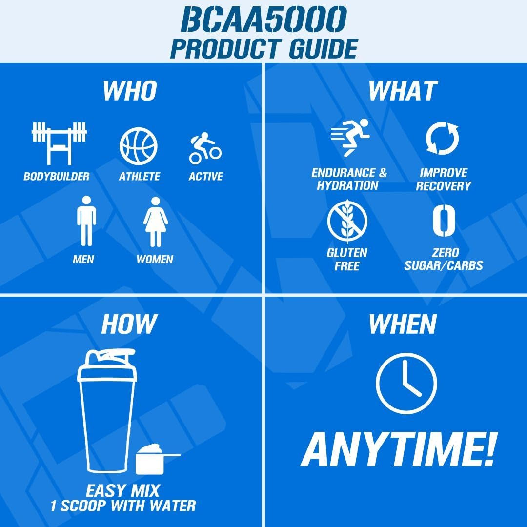 EVL Bcaas Amino Acids Powder - BCAA Powder Post Workout Recovery Drink and Stim