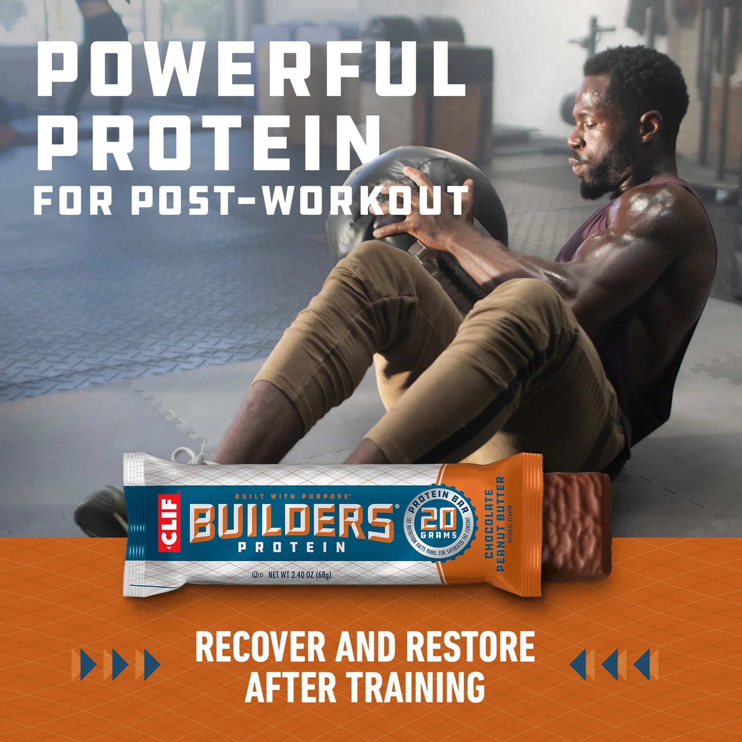 CLIF  Protein Bars Chocolate Peanut Butter Flavor, Plant Protein, Gluten Free Bars, 6Ct