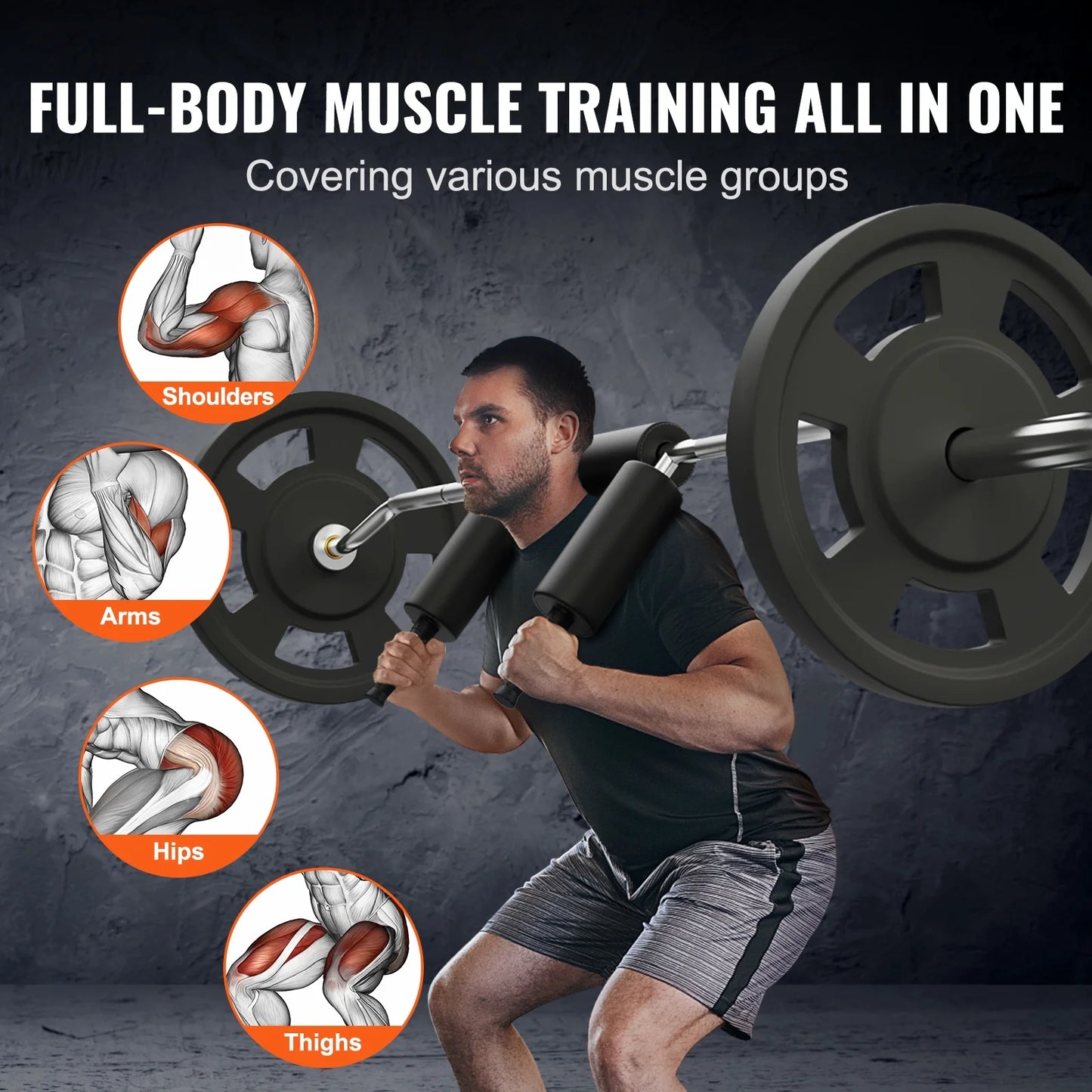 Safety Squat Bar Fitness Squat Bar Attachment 700LB Weight Lifting