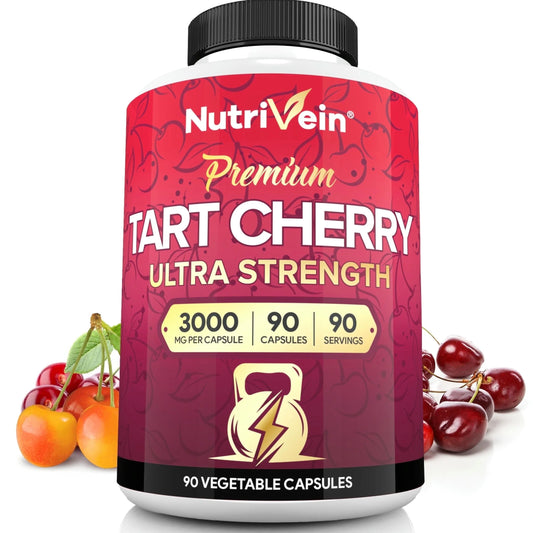 Tart Cherry 3000 Mg – Joint & Muscle Recovery, 90 Vegan Capsules