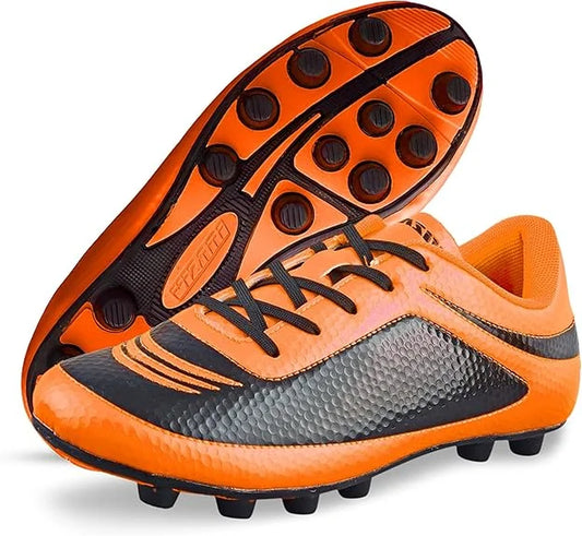 USA Infinity Soccer Cleats for Kids – Lightweight, Durable Youth Firm Ground Soccer Shoes for Boys and Girls - Orange, 5.5