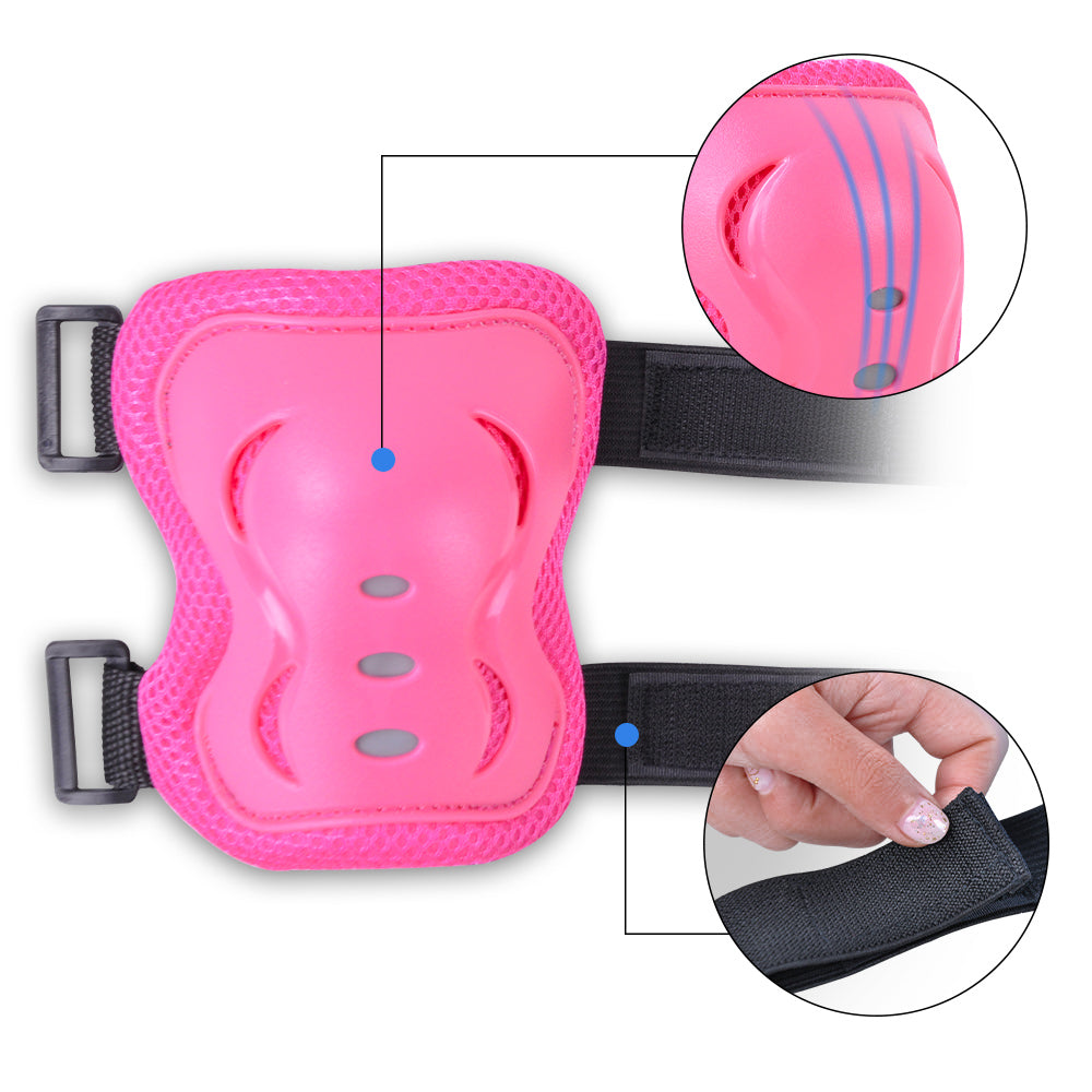 Hot Pink - Kids Protective Gear for Elbows, Knees & Wrists