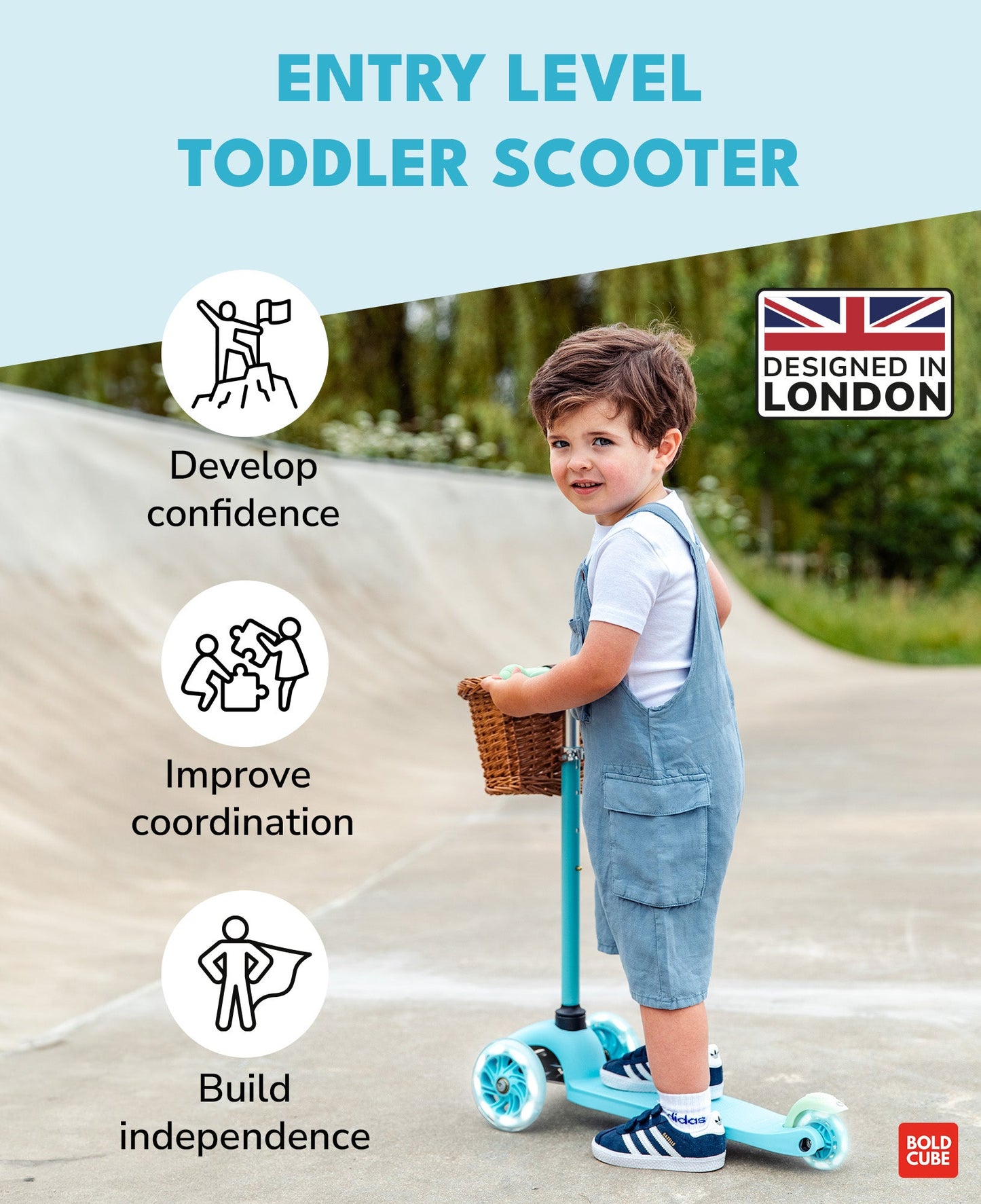 Blue & Green - Teeny 3 Wheel Scooter