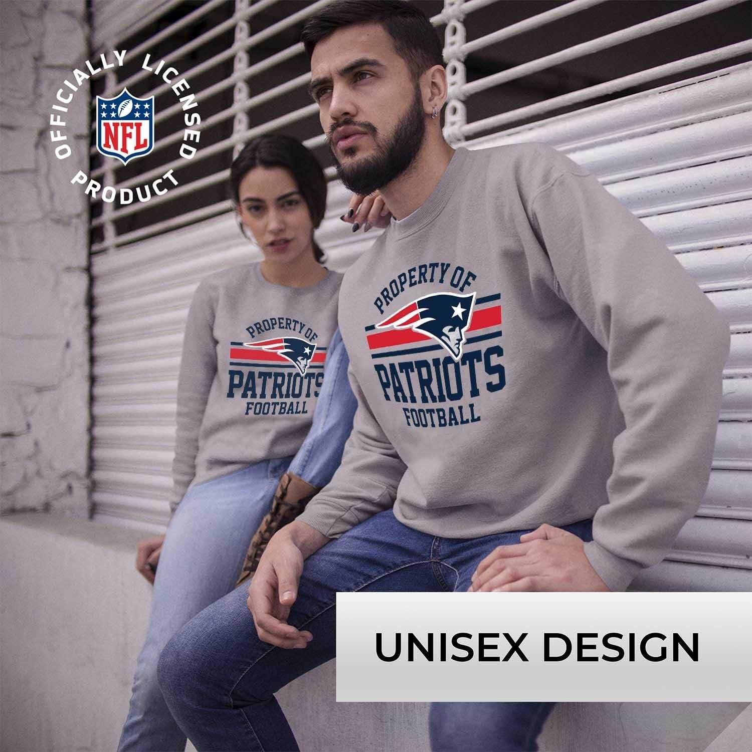 NFL Adult Property of Crewneck Fleece Sweatshirt - Men & Women - Stay Warm & Represent Your Team in Style