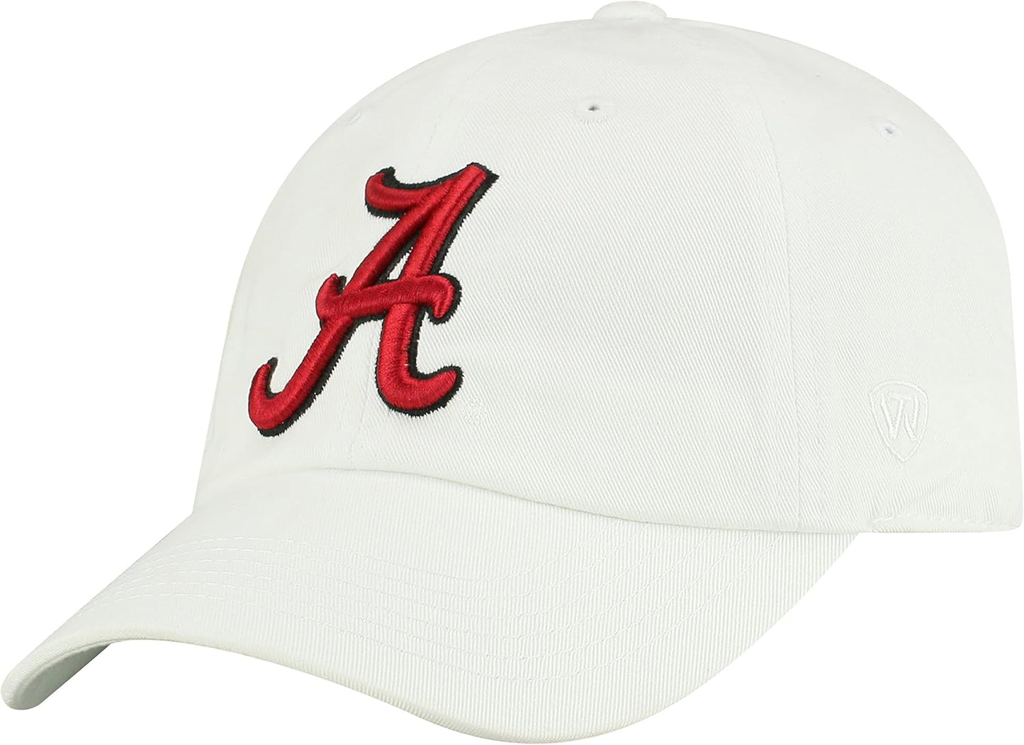 NCAA Mens College Town Crew Adjustable Cotton Crew Hat Cap (Alabama Crimson Tide-White, Adjustable)