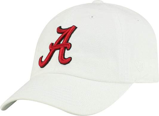 NCAA Mens College Town Crew Adjustable Cotton Crew Hat Cap (Alabama Crimson Tide-White, Adjustable)