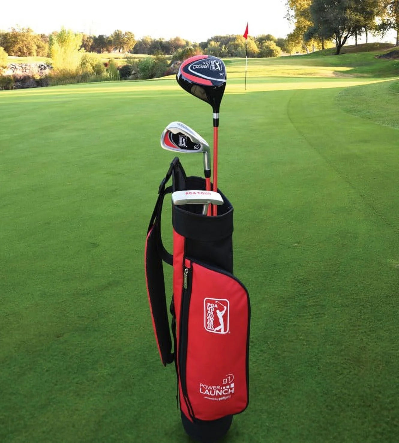 G1 Series Kids Red Golf Club Set with 3 Clubs, Carry Bag & 5 Total Pieces, 4'1"-4'8", Ages 5-8