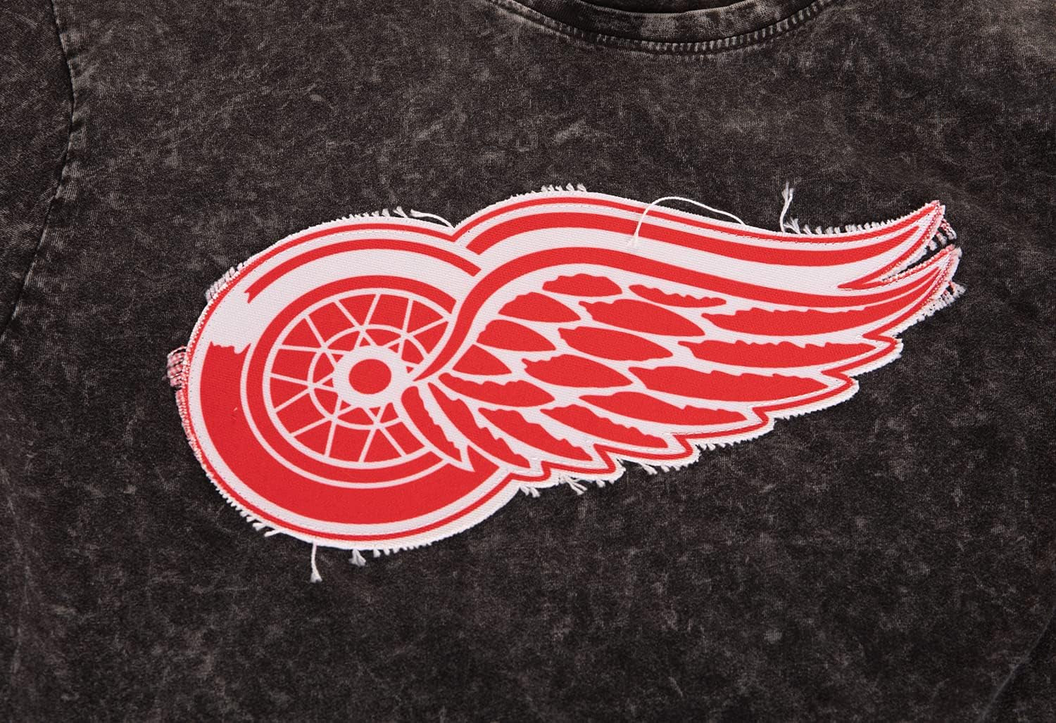 NHL Surf & Skate Mens Acid Wash Vintage Style T-Shirt with Frayed Patch Logo