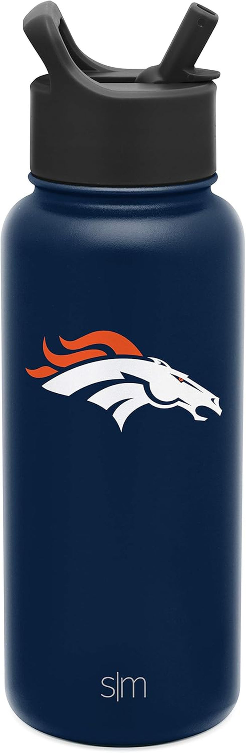 Officially Licensed NFL Water Bottle with Straw Lid Insulated Stainless Steel Thermos Gift | Summit Collection | 32Oz