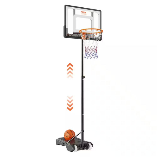 Basketball Hoop and Goal 5 to 7 Ft. Adjustable Height Portable Backboard System 32 In. Kids and Adults Basketball Set