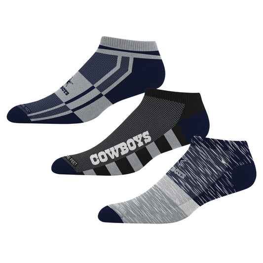 Dallas Cowboys Stripe Stack Three-Pack No Show Sock Set