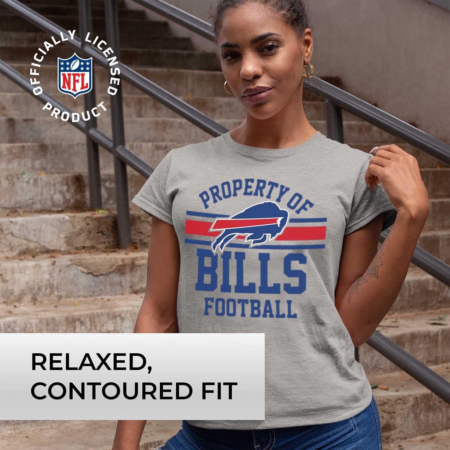 NFL Womens Short Sleeve Property of Tshirt, Official Team Apparel, Womens Tagless Contour Fit Tee