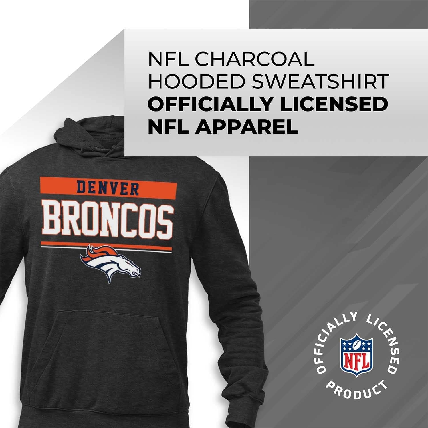 NFL Adult Gameday Charcoal Hooded Sweatshirt - Cotton & Polyester Blend - Stay Warm and Represent Your Team