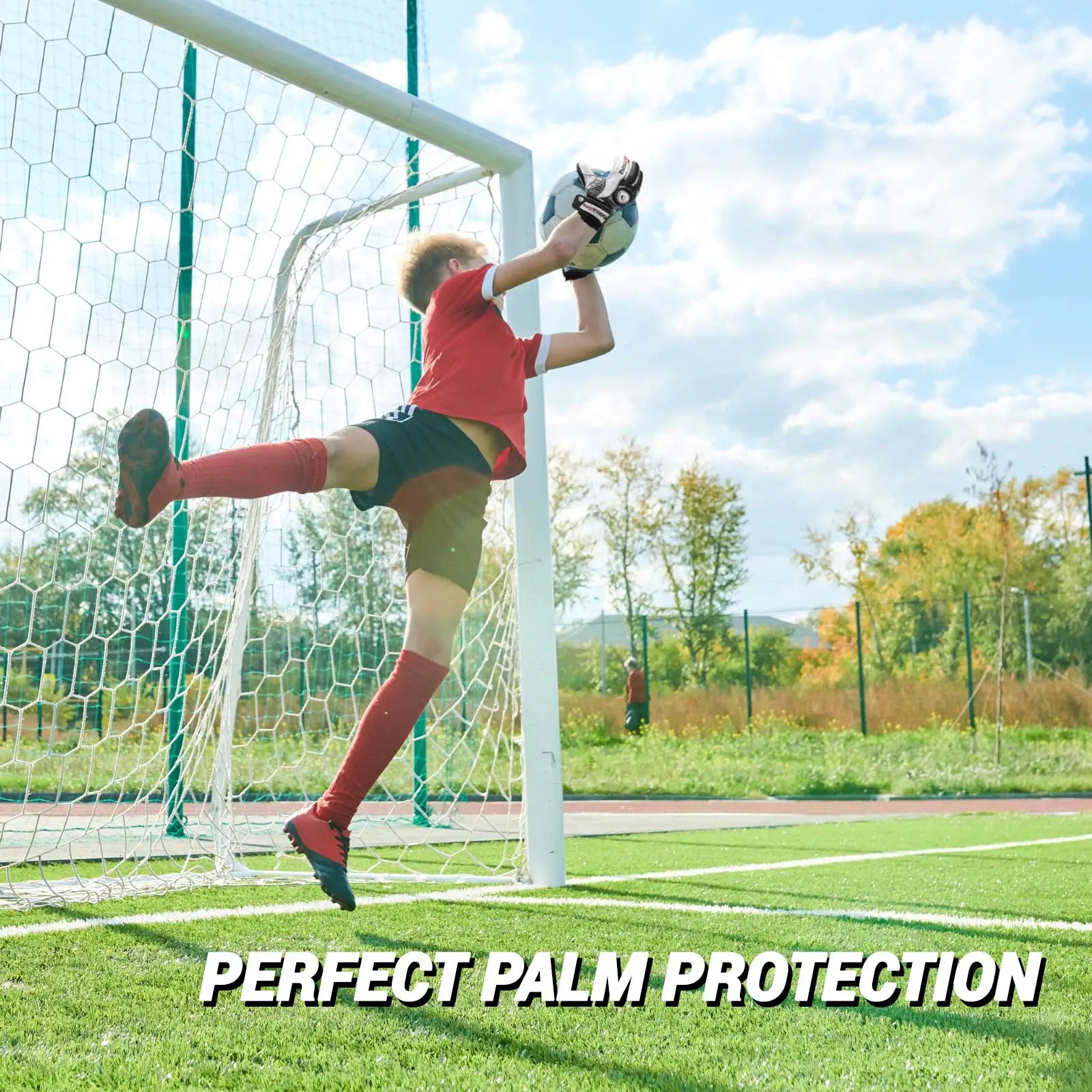 Goalie Gloves, Goalkeeper Gloves with Fingersave, Soccer Gloves, Breathable Soccer Goalie Gloves, 4Mm Latex, for Kids