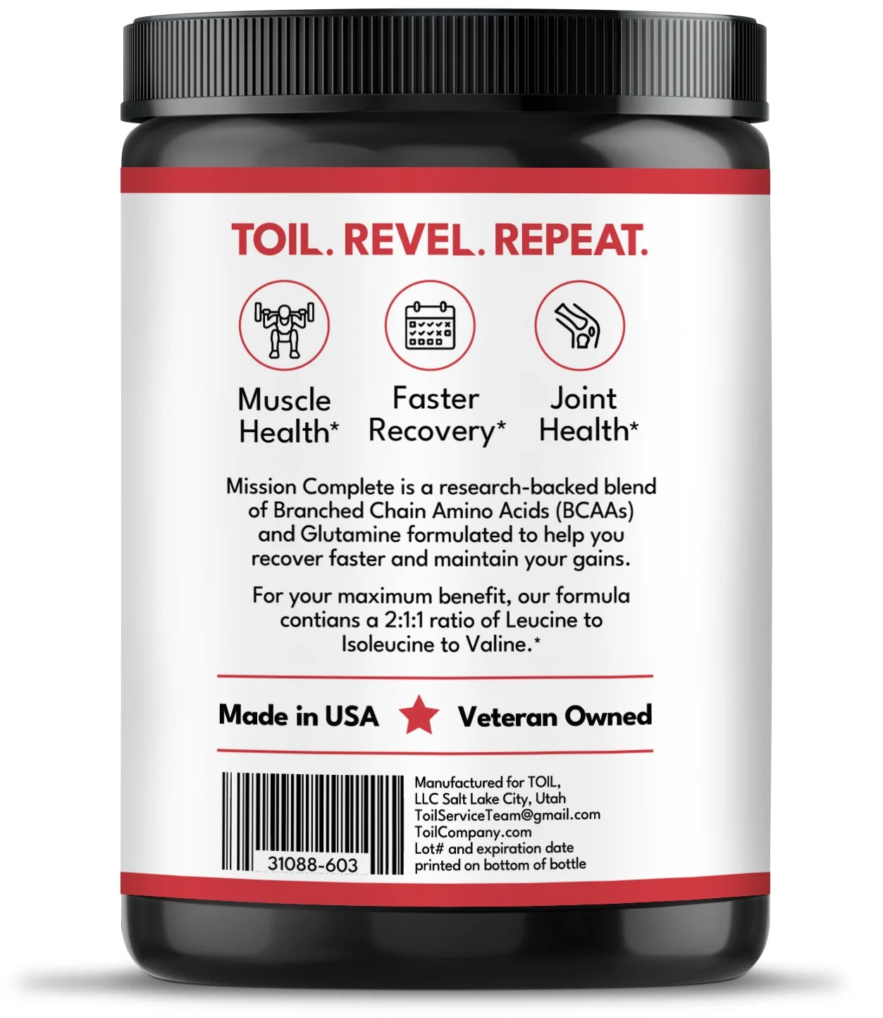Mission Complete - BCAA Dietary Supplement Builds Lean Muscle Mass, Endurance & Recovery from , a Veteran Owned Company