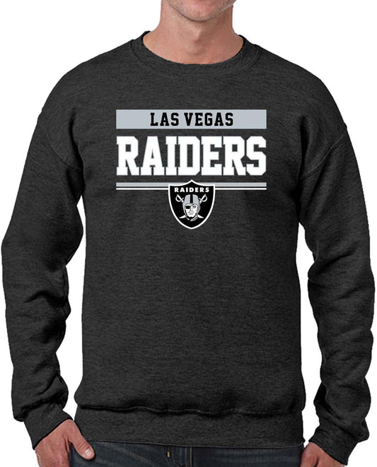 NFL Adult Long Sleeve Team Block Charcoal Crewneck Sweatshirt - Stay Warm & Represent Your Team with Style