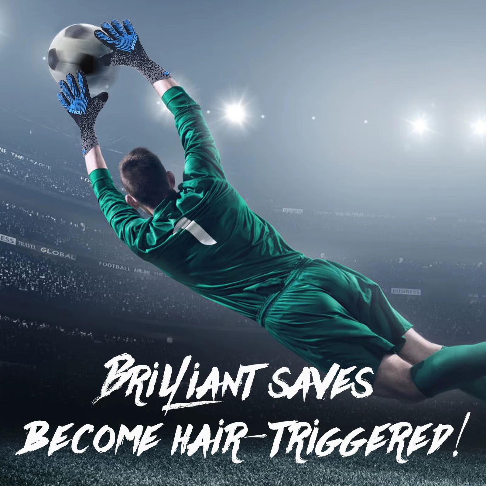 Soccer Goalie Gloves Youth Adults, High Performance Goalkeeper Gloves, Breathable Soccer Gloves, 4+3Mm Super Grip