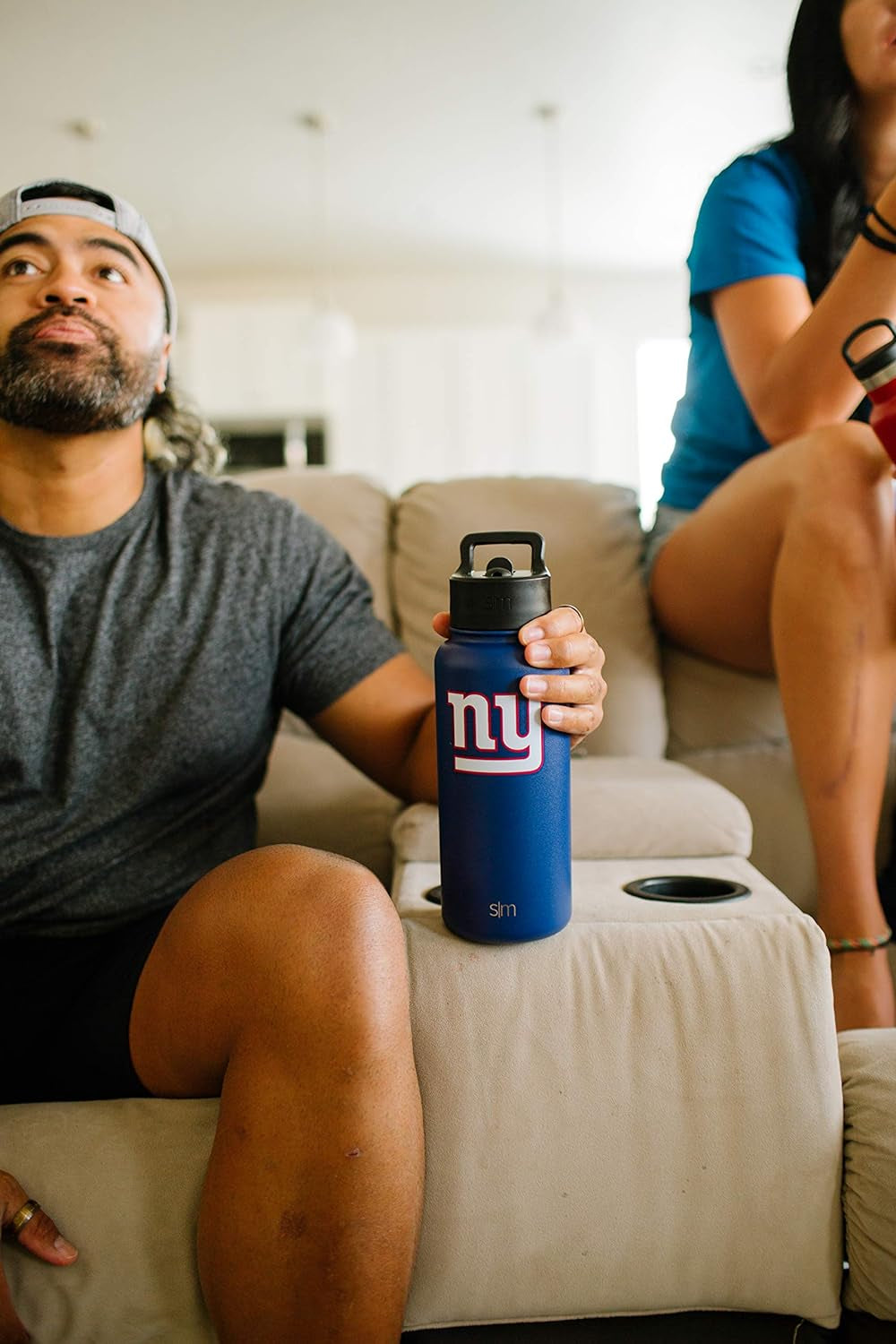 Officially Licensed NFL Water Bottle with Straw Lid Insulated Stainless Steel Thermos Gift | Summit Collection | 32Oz