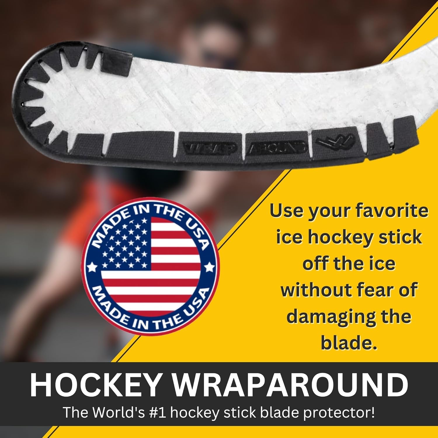 Hockey Stick Blade Protector for off Ice Training - Long Lasting -Cuts to Fit Junior, Senior Sticks - Hockey Training Equipment, Accessories, Gear