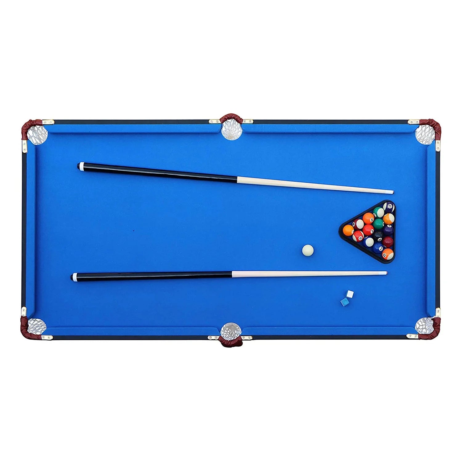 Crux 55" Folding Classic Billiard Pool Table Multi Player Game, Blue