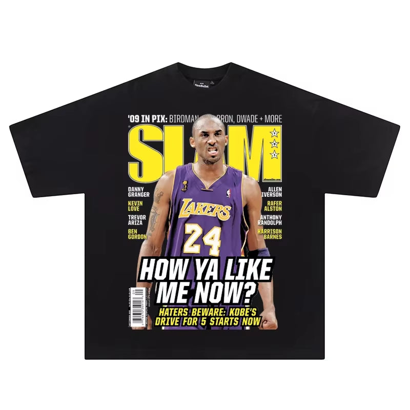 2026 Kobe Bryant Portrait NBA Lakers Star Black Mamba Basketball Summer Short-Sleeved T-Shirt Men Women Jerseys Loose Jerseys