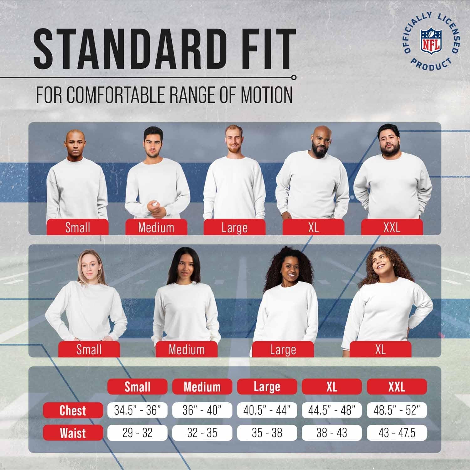 NFL Adult Slogan Crewneck Sweatshirt - Cotton-Poly Fleece - Stay Warm & Represent Your Team in Style