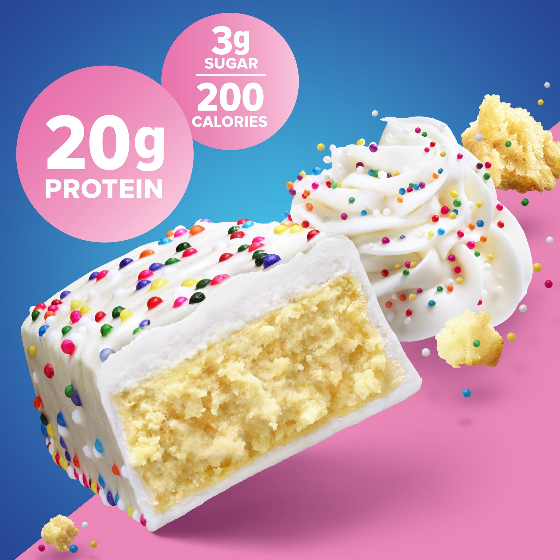 Bars, Birthday Cake, 20G Protein, 1.76 Oz, 12 Count