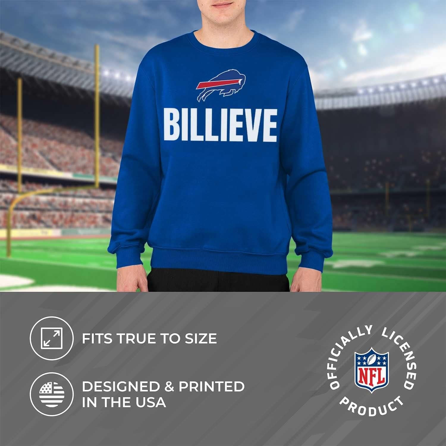 NFL Adult Slogan Crewneck Sweatshirt - Cotton-Poly Fleece - Stay Warm & Represent Your Team in Style
