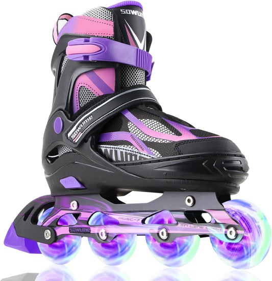 Adjustable Inline Skates for Girls and Boys, Roller Skates with All Light up Wheels, Patines Para Mujer for Kids and Adults, Men, Women