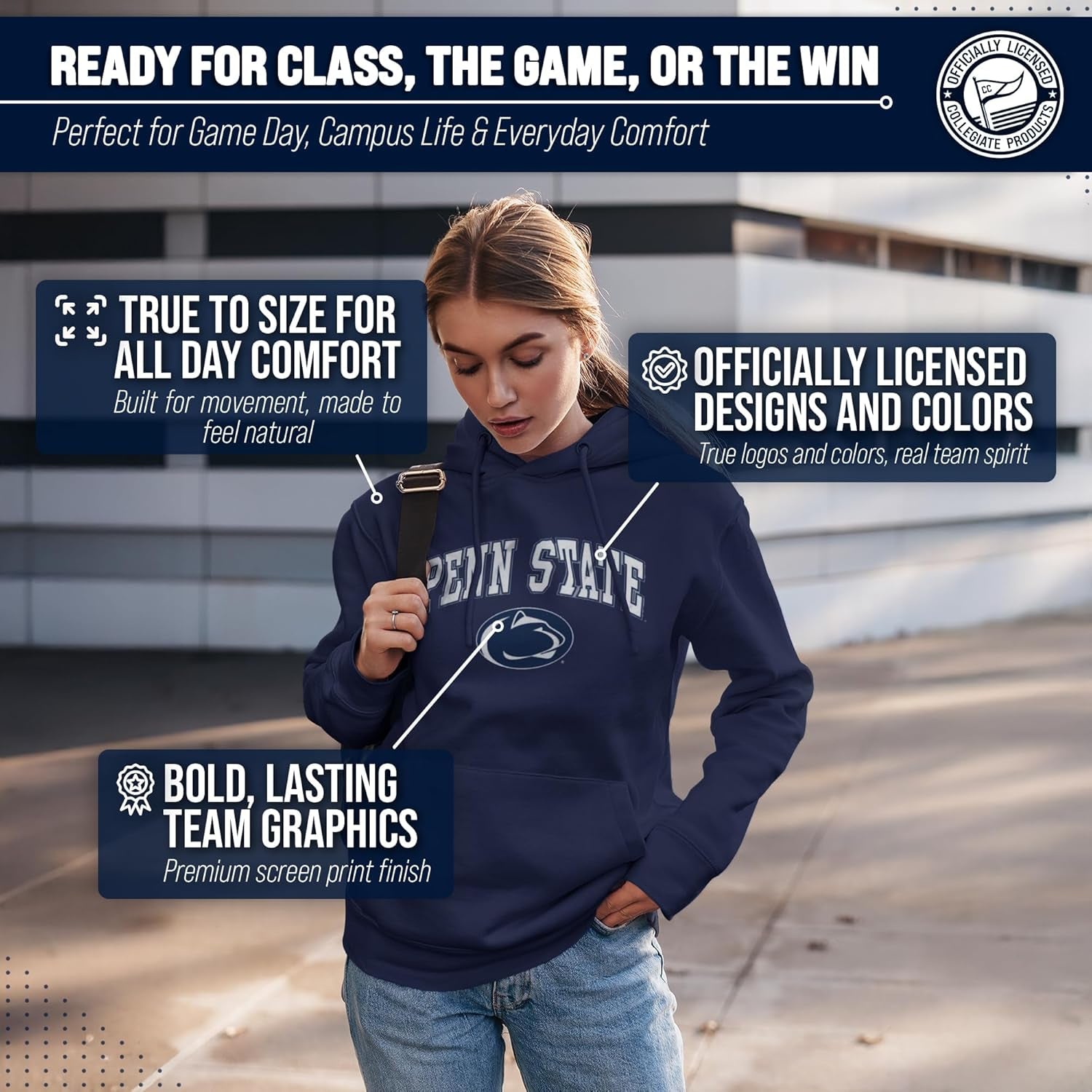 Long Sleeves NCAA Adult Arch & Logo Gameday Unisex Hooded Sweatshirt