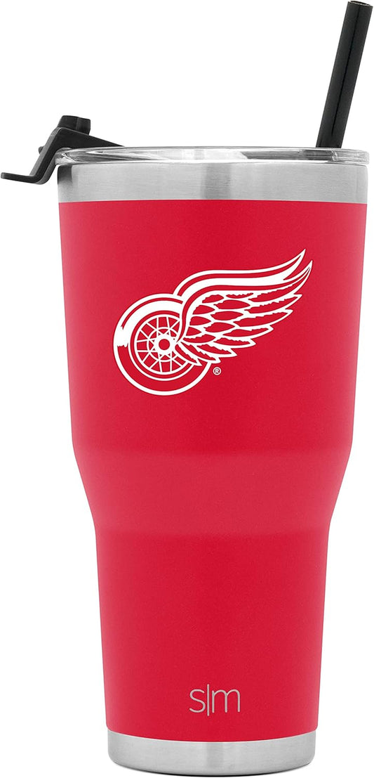 Officially Licensed NHL Detroit Red Wings 30Oz Cruiser Tumbler Insulated Travel Mug Cup with Flip Lid and Straw