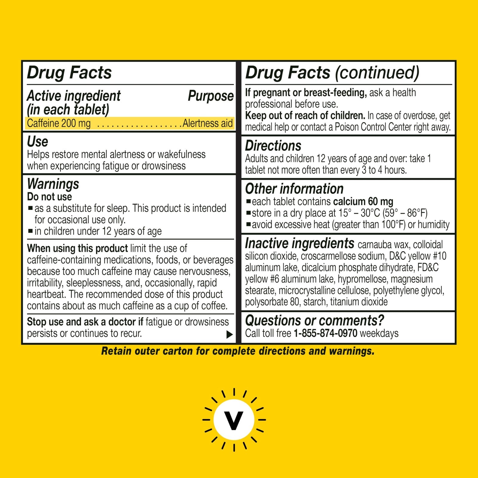 Vivarin, Caffeine Pills, 200Mg Caffeine per Dose, Safely and Effective