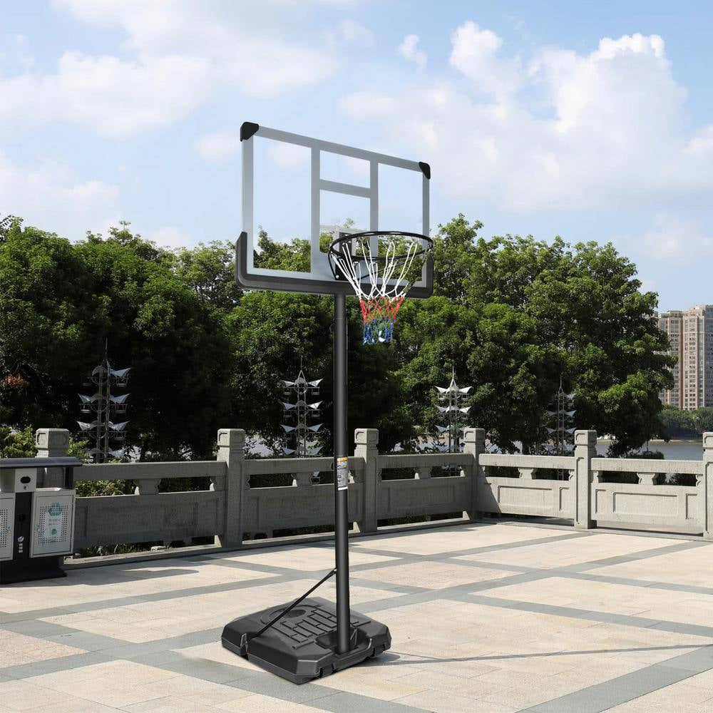 6.6 Ft. to 10 Ft. Adjustable Height Portable Basketball Hoop Goal Basketball System Basketball Equipment with Wheels