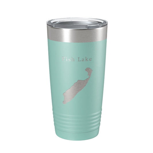 Fish Lake Map Tumbler Travel Mug Insulated Laser Engraved Coffee Cup Utah 20 oz