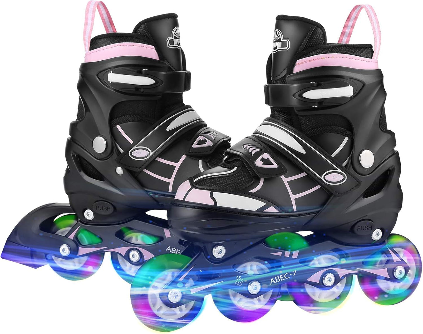 Inline Skate for Girls Boys Kids and Adult Women Adjustable Blades Roller Skates with Light up Wheels for Indoor Outdoor Youth in Line Skating ​For Beginners Children Teen